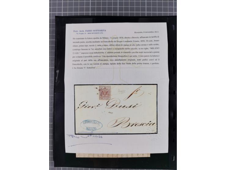 1850/64, rund 170 Briefe, Postscheine und einige Briefteile, dabei viele seltene Stempel, Farb- und Mehrfachfrankaturen, Eins