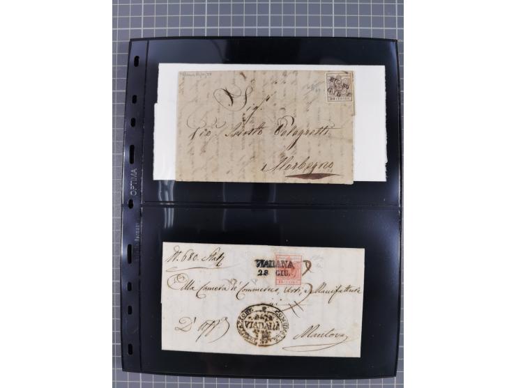 1850/64, rund 170 Briefe, Postscheine und einige Briefteile, dabei viele seltene Stempel, Farb- und Mehrfachfrankaturen, Eins