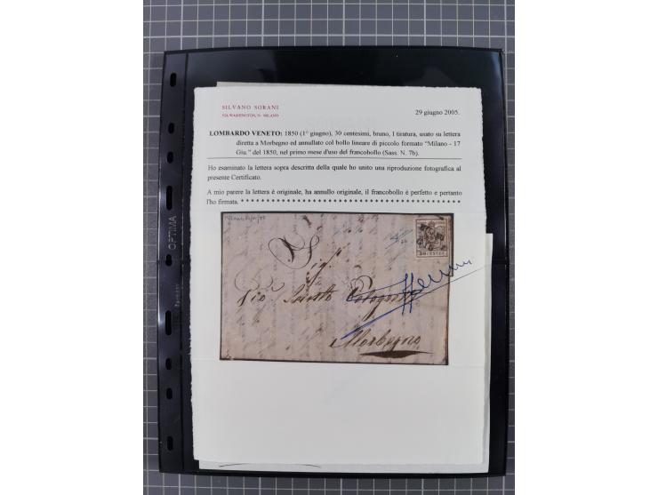 1850/64, rund 170 Briefe, Postscheine und einige Briefteile, dabei viele seltene Stempel, Farb- und Mehrfachfrankaturen, Eins