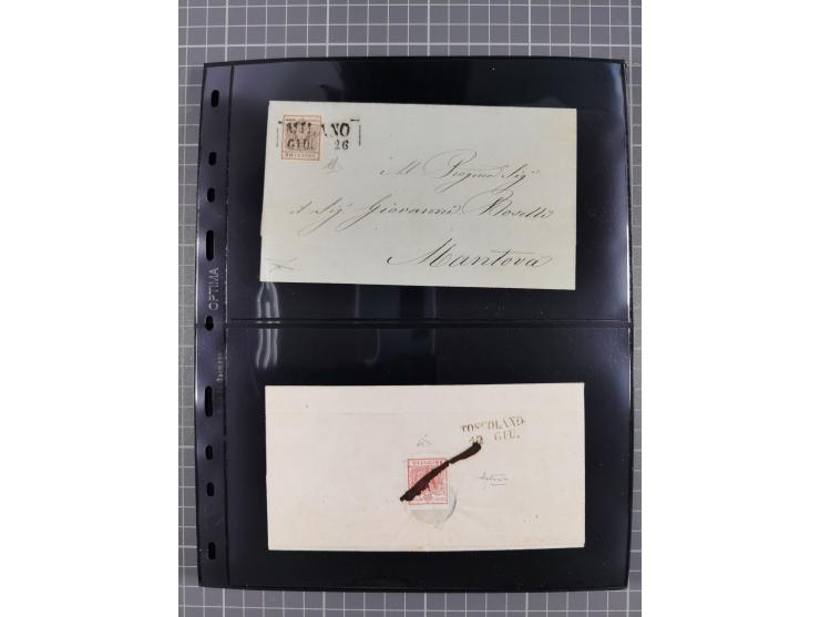 1850/64, rund 170 Briefe, Postscheine und einige Briefteile, dabei viele seltene Stempel, Farb- und Mehrfachfrankaturen, Eins