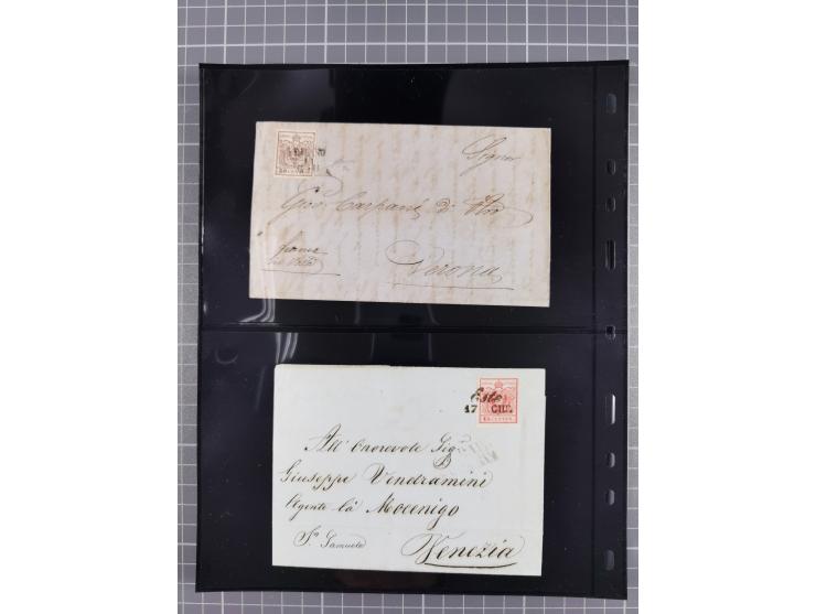 1850/64, rund 170 Briefe, Postscheine und einige Briefteile, dabei viele seltene Stempel, Farb- und Mehrfachfrankaturen, Eins