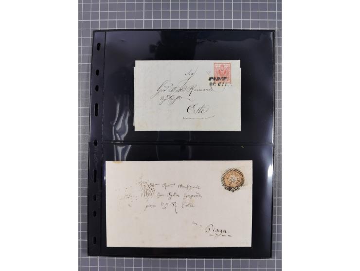 1850/64, rund 170 Briefe, Postscheine und einige Briefteile, dabei viele seltene Stempel, Farb- und Mehrfachfrankaturen, Eins