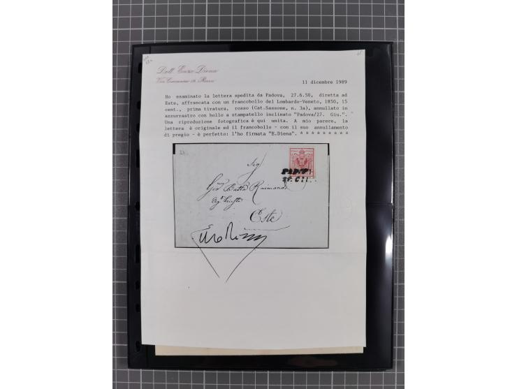 1850/64, rund 170 Briefe, Postscheine und einige Briefteile, dabei viele seltene Stempel, Farb- und Mehrfachfrankaturen, Eins