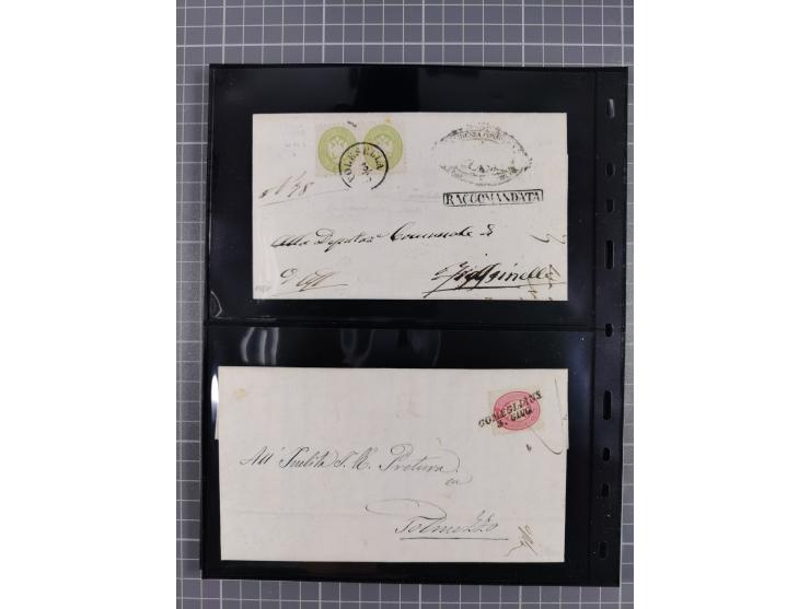 1850/64, rund 170 Briefe, Postscheine und einige Briefteile, dabei viele seltene Stempel, Farb- und Mehrfachfrankaturen, Eins