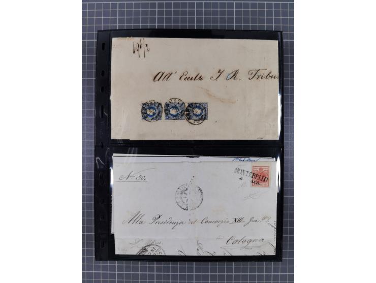1850/64, rund 170 Briefe, Postscheine und einige Briefteile, dabei viele seltene Stempel, Farb- und Mehrfachfrankaturen, Eins