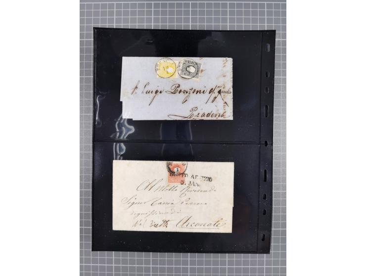 1850/64, rund 170 Briefe, Postscheine und einige Briefteile, dabei viele seltene Stempel, Farb- und Mehrfachfrankaturen, Eins