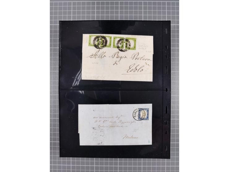 1850/64, rund 170 Briefe, Postscheine und einige Briefteile, dabei viele seltene Stempel, Farb- und Mehrfachfrankaturen, Eins