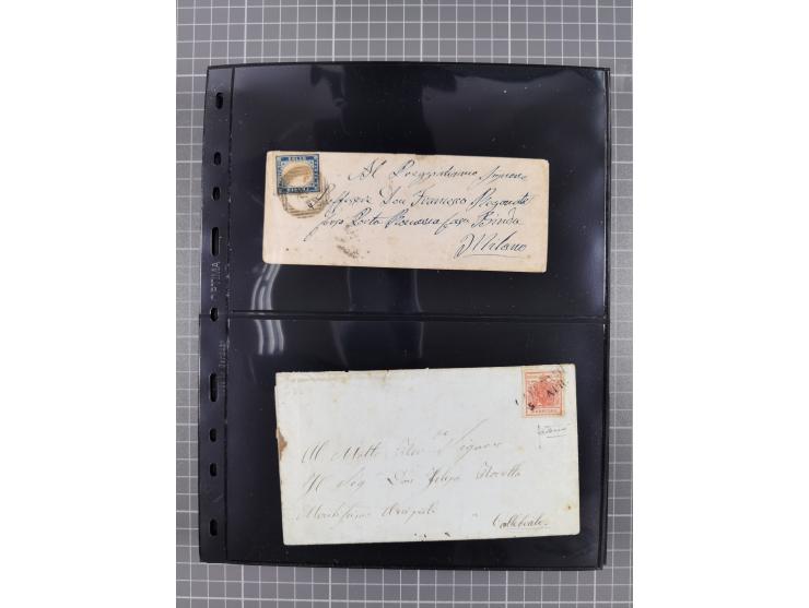 1850/64, rund 170 Briefe, Postscheine und einige Briefteile, dabei viele seltene Stempel, Farb- und Mehrfachfrankaturen, Eins