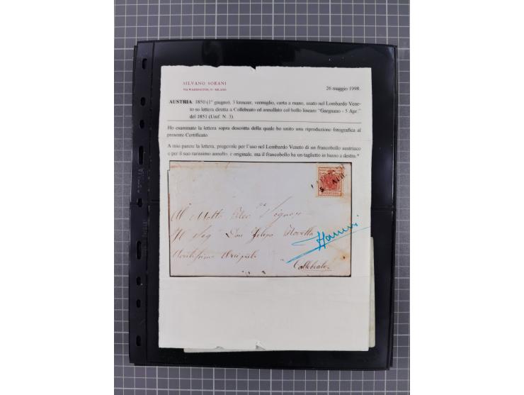 1850/64, rund 170 Briefe, Postscheine und einige Briefteile, dabei viele seltene Stempel, Farb- und Mehrfachfrankaturen, Eins