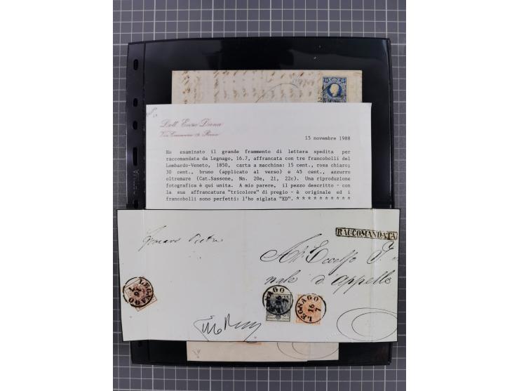 1850/64, rund 170 Briefe, Postscheine und einige Briefteile, dabei viele seltene Stempel, Farb- und Mehrfachfrankaturen, Eins