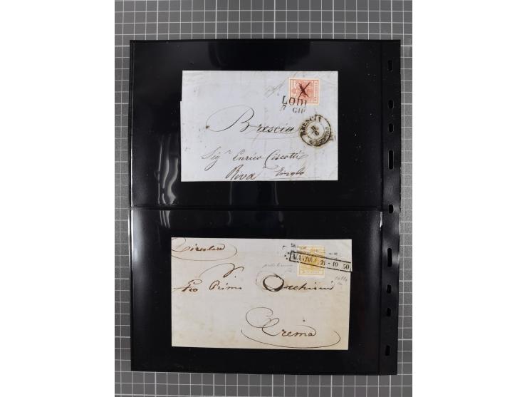 1850/64, rund 170 Briefe, Postscheine und einige Briefteile, dabei viele seltene Stempel, Farb- und Mehrfachfrankaturen, Eins