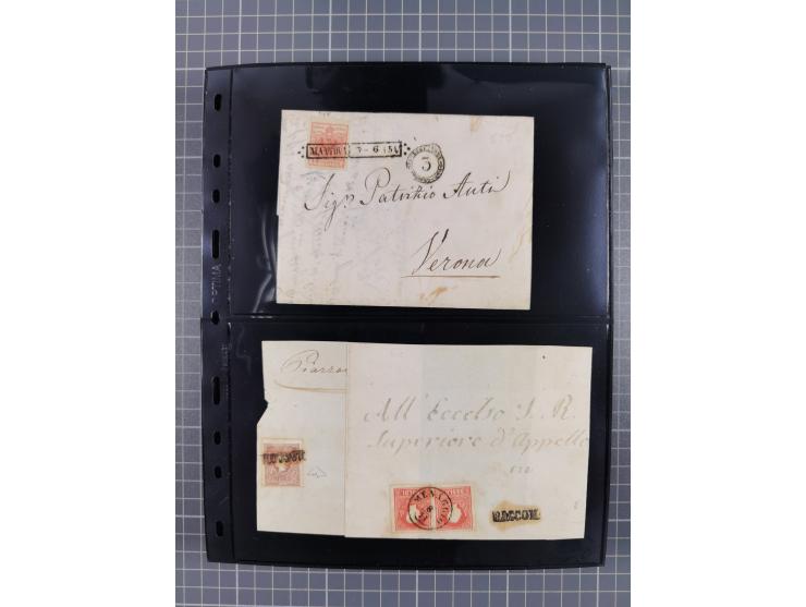 1850/64, rund 170 Briefe, Postscheine und einige Briefteile, dabei viele seltene Stempel, Farb- und Mehrfachfrankaturen, Eins