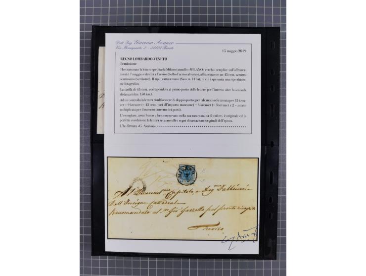 1850/64, rund 170 Briefe, Postscheine und einige Briefteile, dabei viele seltene Stempel, Farb- und Mehrfachfrankaturen, Eins