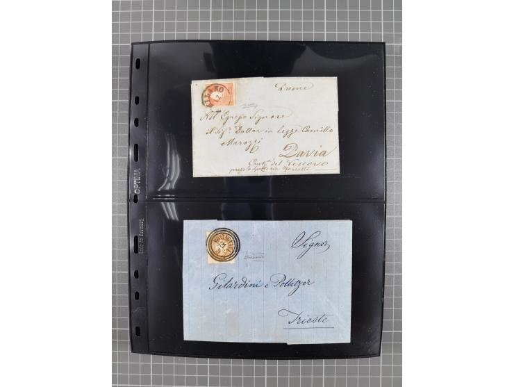 1850/64, rund 170 Briefe, Postscheine und einige Briefteile, dabei viele seltene Stempel, Farb- und Mehrfachfrankaturen, Eins