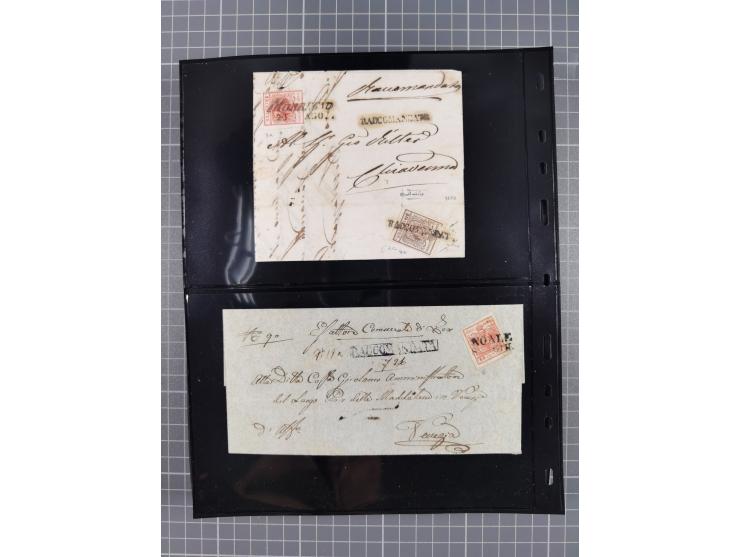 1850/64, rund 170 Briefe, Postscheine und einige Briefteile, dabei viele seltene Stempel, Farb- und Mehrfachfrankaturen, Eins