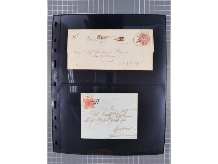 1850/64, rund 170 Briefe, Postscheine und einige Briefteile, dabei viele seltene Stempel, Farb- und Mehrfachfrankaturen, Eins
