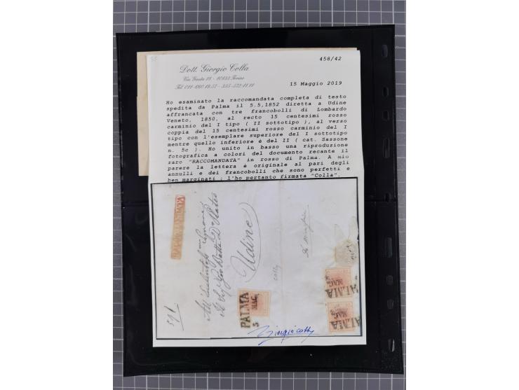 1850/64, rund 170 Briefe, Postscheine und einige Briefteile, dabei viele seltene Stempel, Farb- und Mehrfachfrankaturen, Eins