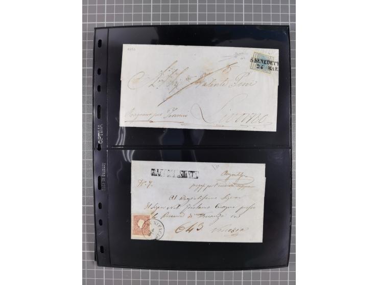 1850/64, rund 170 Briefe, Postscheine und einige Briefteile, dabei viele seltene Stempel, Farb- und Mehrfachfrankaturen, Eins