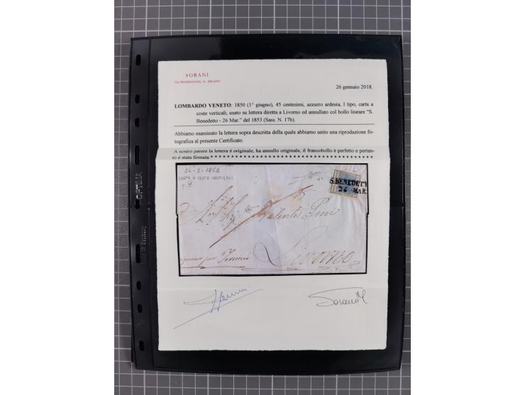 1850/64, rund 170 Briefe, Postscheine und einige Briefteile, dabei viele seltene Stempel, Farb- und Mehrfachfrankaturen, Eins