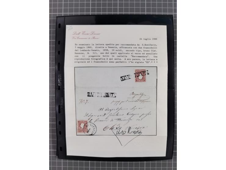 1850/64, rund 170 Briefe, Postscheine und einige Briefteile, dabei viele seltene Stempel, Farb- und Mehrfachfrankaturen, Eins