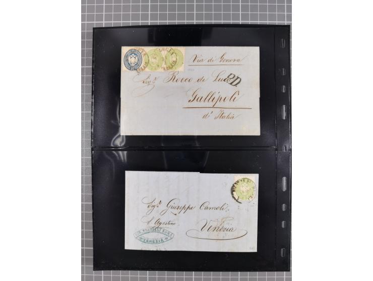 1850/64, rund 170 Briefe, Postscheine und einige Briefteile, dabei viele seltene Stempel, Farb- und Mehrfachfrankaturen, Eins