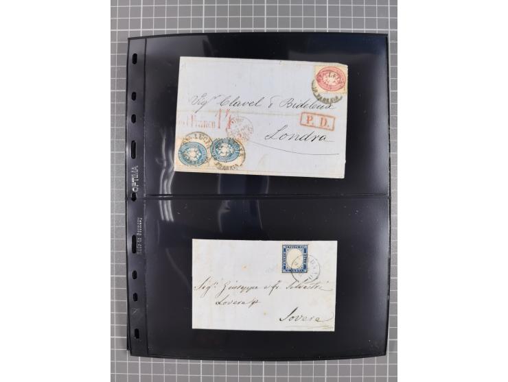 1850/64, rund 170 Briefe, Postscheine und einige Briefteile, dabei viele seltene Stempel, Farb- und Mehrfachfrankaturen, Eins