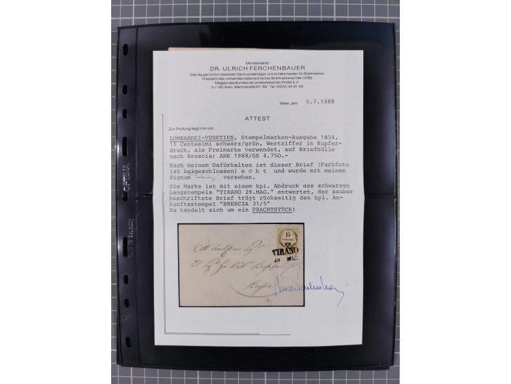 1850/64, rund 170 Briefe, Postscheine und einige Briefteile, dabei viele seltene Stempel, Farb- und Mehrfachfrankaturen, Eins