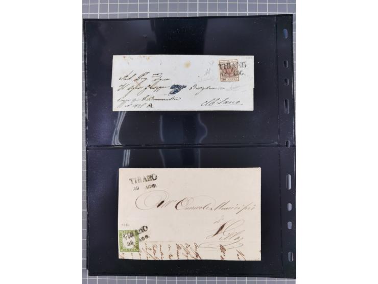 1850/64, rund 170 Briefe, Postscheine und einige Briefteile, dabei viele seltene Stempel, Farb- und Mehrfachfrankaturen, Eins