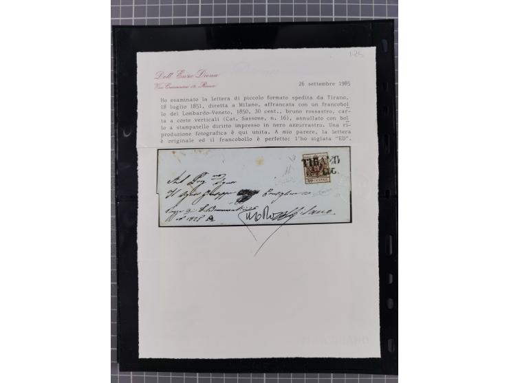 1850/64, rund 170 Briefe, Postscheine und einige Briefteile, dabei viele seltene Stempel, Farb- und Mehrfachfrankaturen, Eins