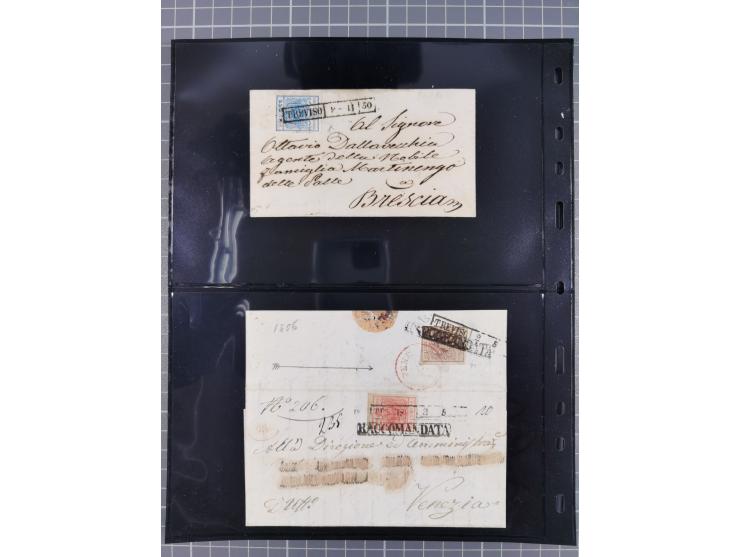 1850/64, rund 170 Briefe, Postscheine und einige Briefteile, dabei viele seltene Stempel, Farb- und Mehrfachfrankaturen, Eins