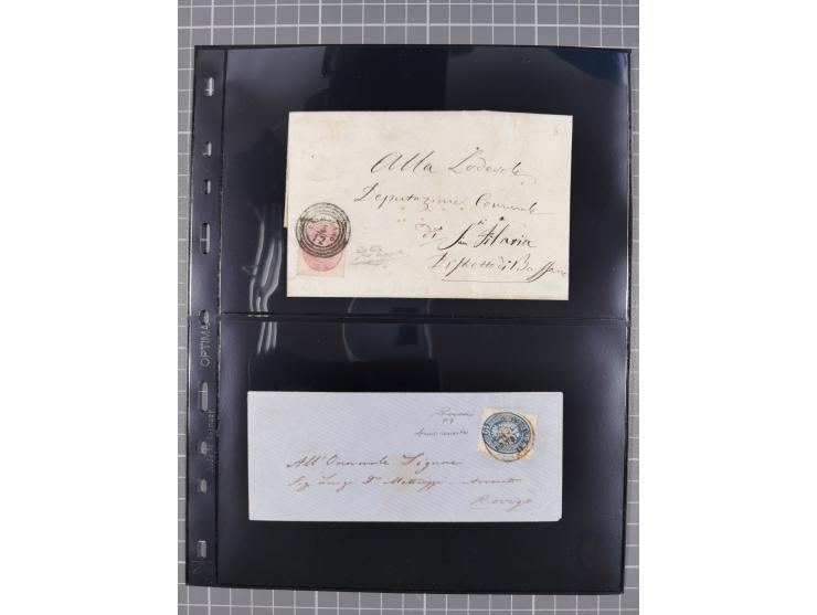 1850/64, rund 170 Briefe, Postscheine und einige Briefteile, dabei viele seltene Stempel, Farb- und Mehrfachfrankaturen, Eins