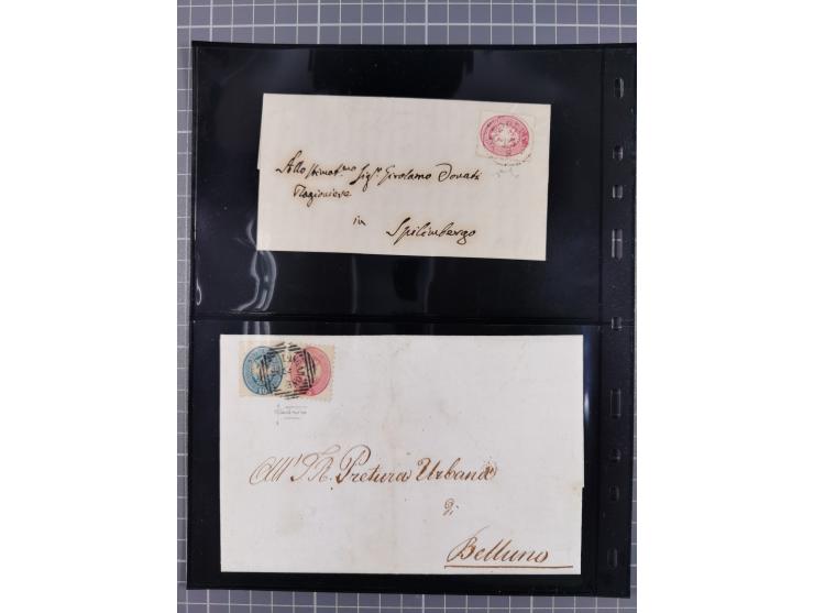 1850/64, rund 170 Briefe, Postscheine und einige Briefteile, dabei viele seltene Stempel, Farb- und Mehrfachfrankaturen, Eins