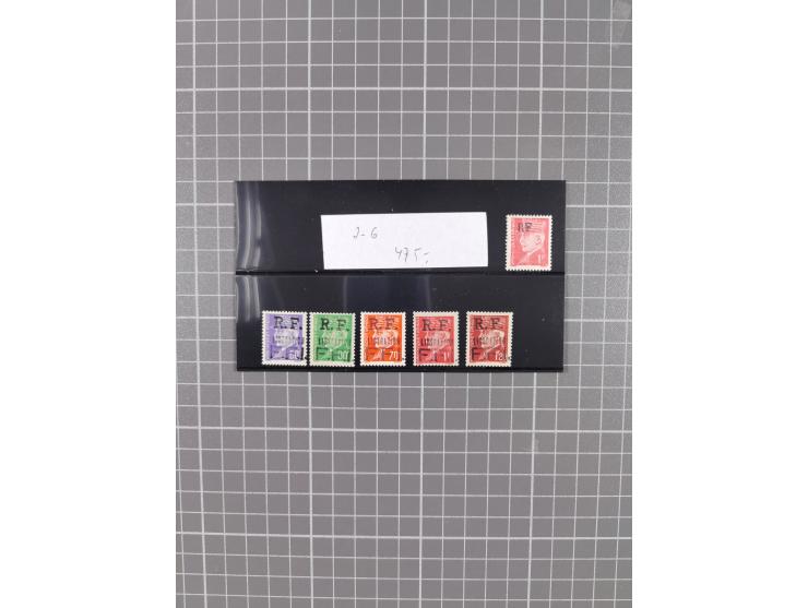 1944-45, Lanslebourg, Measnes, Badonviller, Dunkerque, Bellagarde, Nice, Bordeaux, Annecy, Aigurande, mint never hinged/unuse