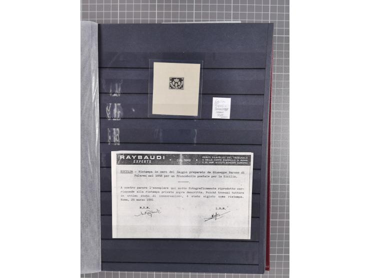 1859 Ferdinand II collection of over 100 mint and used stamps, neatly arranged by denomination, a solid study of the issue wi