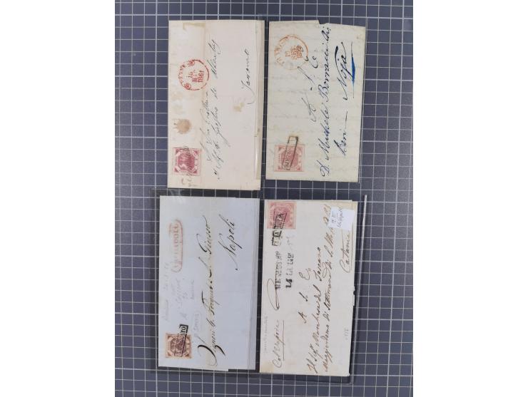 1858-62 group of twenty covers, eight being franked with Arms of the Two Sicilies, all but two of these being 2 gr. single fr