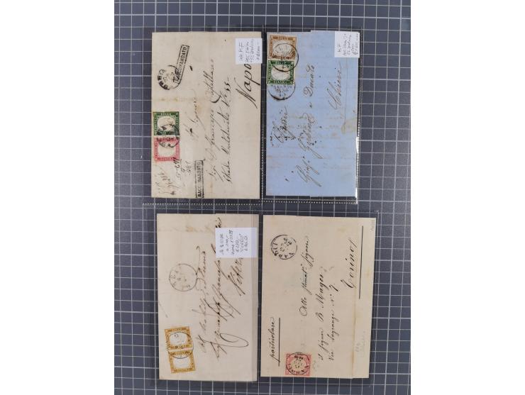 1858-62 group of twenty covers, eight being franked with Arms of the Two Sicilies, all but two of these being 2 gr. single fr