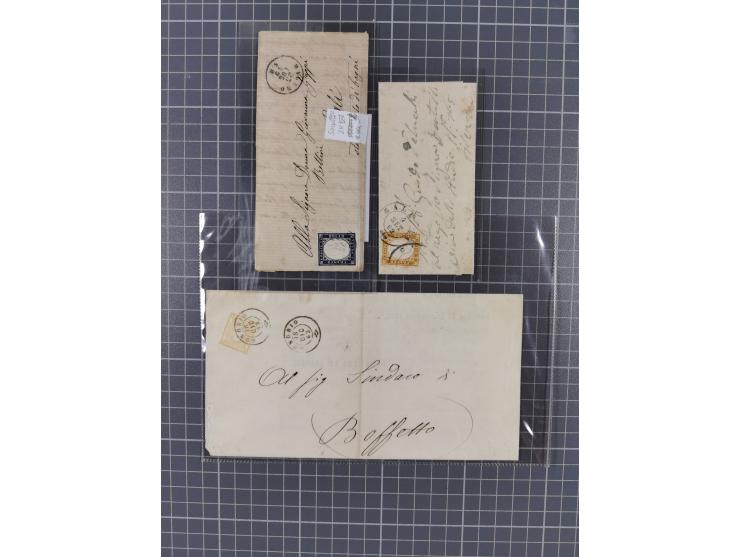 1858-62 group of twenty covers, eight being franked with Arms of the Two Sicilies, all but two of these being 2 gr. single fr