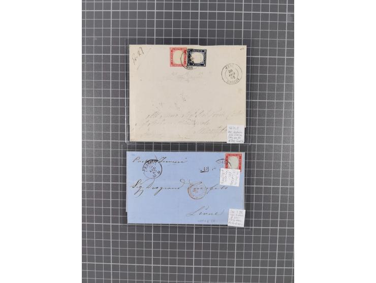 1858-62 group of twenty covers, eight being franked with Arms of the Two Sicilies, all but two of these being 2 gr. single fr