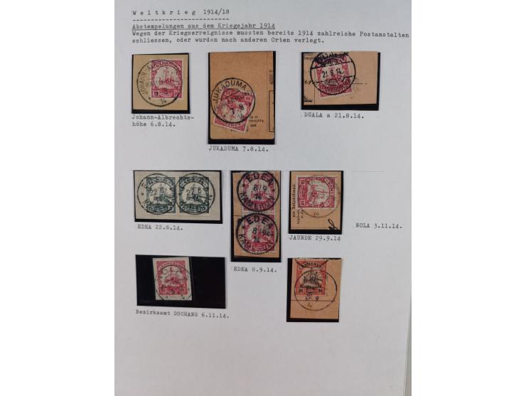 1897/1914, umfangreiche Sammlung mit ca. 180 Briefstücken und einigen losen Marken mit besseren Stempeln, Bahn- und Schiffpos
