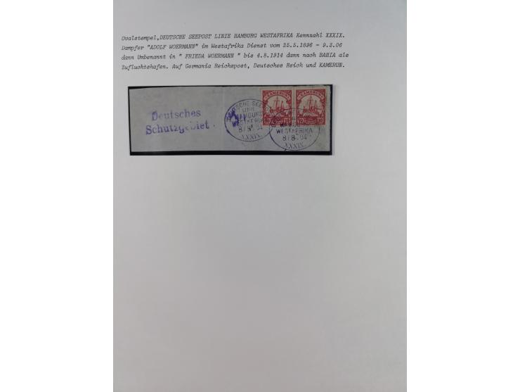 1897/1914, umfangreiche Sammlung mit ca. 180 Briefstücken und einigen losen Marken mit besseren Stempeln, Bahn- und Schiffpos