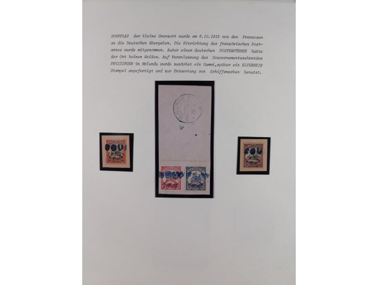 1897/1914, umfangreiche Sammlung mit ca. 180 Briefstücken und einigen losen Marken mit besseren Stempeln, Bahn- und Schiffpos