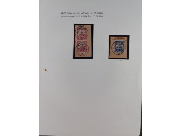 1897/1914, umfangreiche Sammlung mit ca. 180 Briefstücken und einigen losen Marken mit besseren Stempeln, Bahn- und Schiffpos