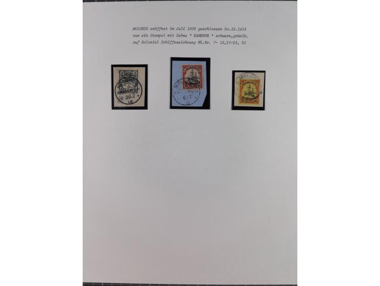 1897/1914, umfangreiche Sammlung mit ca. 180 Briefstücken und einigen losen Marken mit besseren Stempeln, Bahn- und Schiffpos
