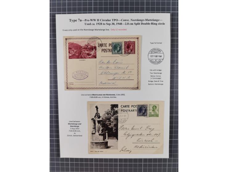 1875/1955 (ca.), 'The evolution of Luxembourg's railway postmarks', nice little exhibition collection with 38 entires includi