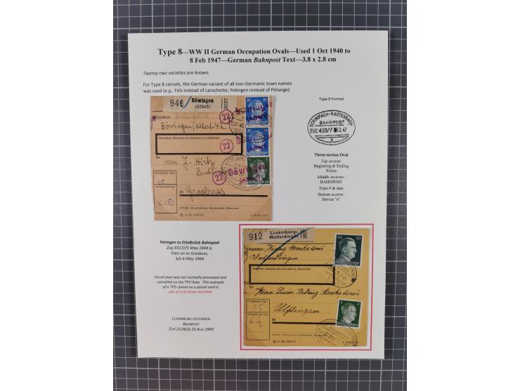 1875/1955 (ca.), 'The evolution of Luxembourg's railway postmarks', nice little exhibition collection with 38 entires includi