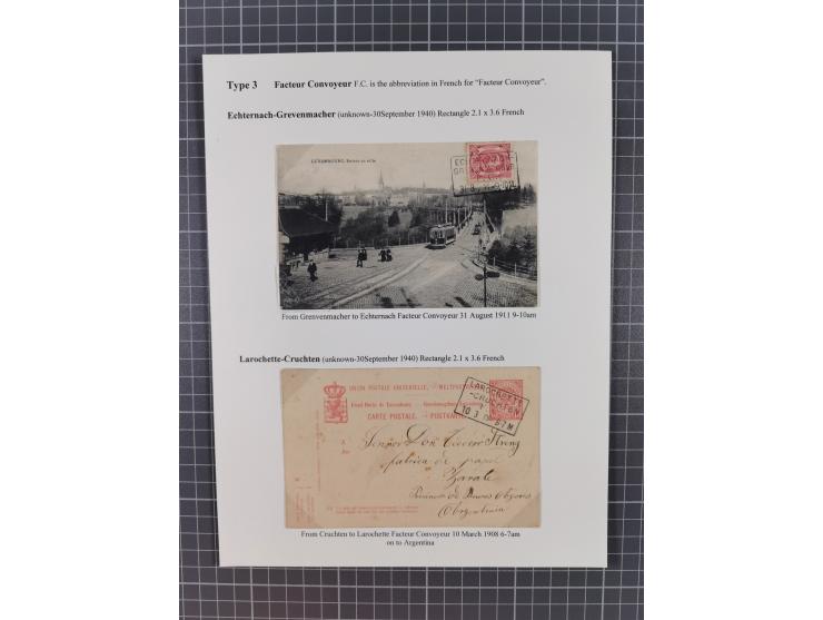 1875/1955 (ca.), 'The evolution of Luxembourg's railway postmarks', nice little exhibition collection with 38 entires includi