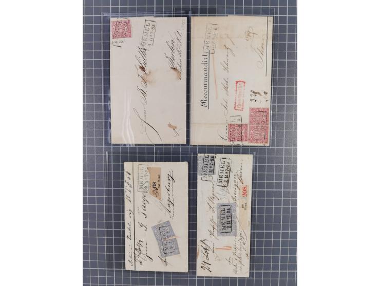 1868/69, interessante Partie von 16 Briefen, dabei Paketbegleitbriefe von MEMEL, RUSS, etwas Incoming Mail, dazu 6 Marken mit