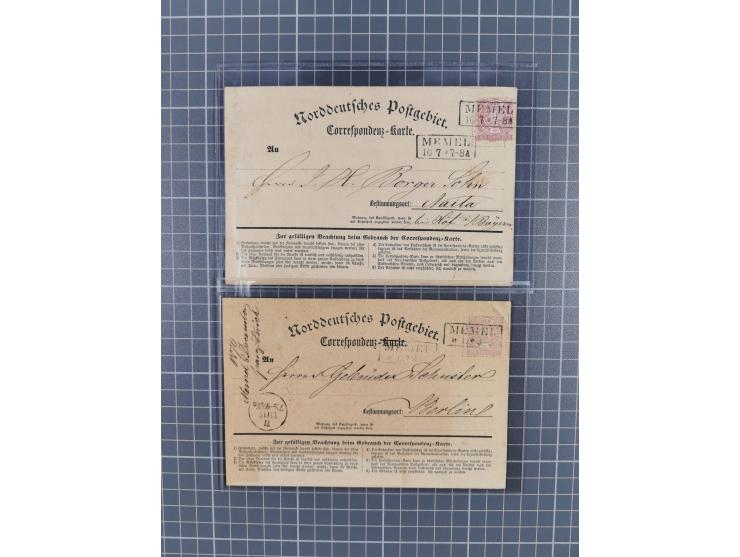 1868/69, interessante Partie von 16 Briefen, dabei Paketbegleitbriefe von MEMEL, RUSS, etwas Incoming Mail, dazu 6 Marken mit