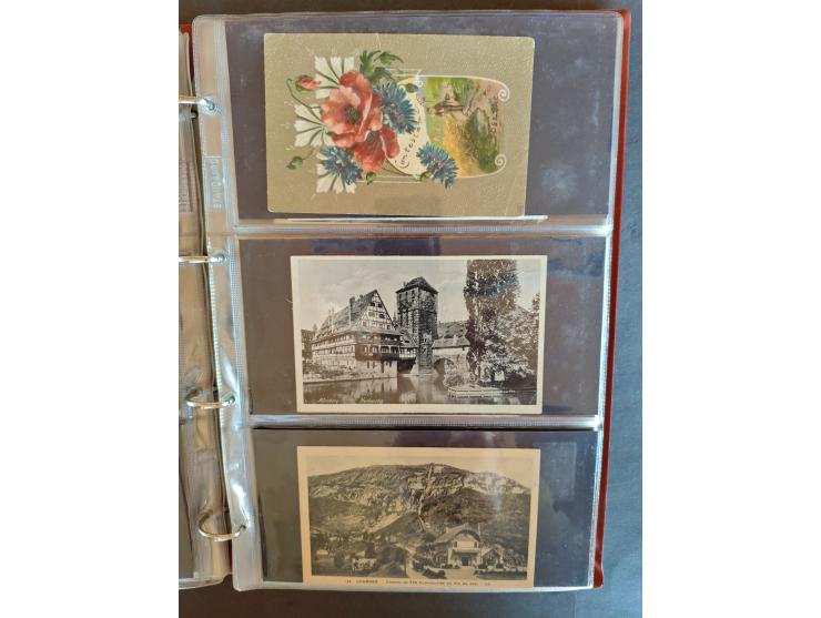 1890/1950(ca.), mostly older European postcards including a few litho's, totally ca. 300 ex. in 2 albums&nbsp;