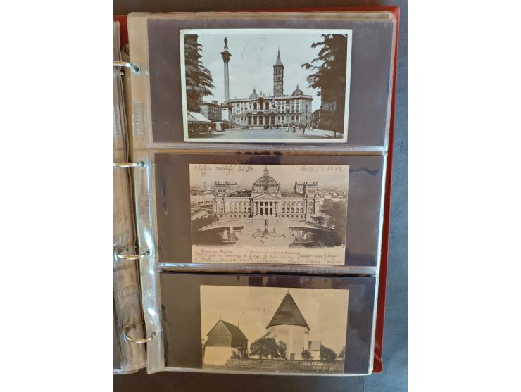 1890/1950(ca.), mostly older European postcards including a few litho's, totally ca. 300 ex. in 2 albums&nbsp;
